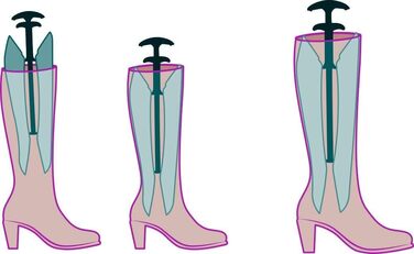 DELFA Boot Shapers Set of 3 Pairs - with innovative Sensomatic spring element - boot stretcher - length 35 cm