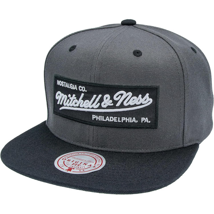Кепка Mitchell & Ness 2 Tone Box Logo Snapback, універсальний розмір, чорний/сірий