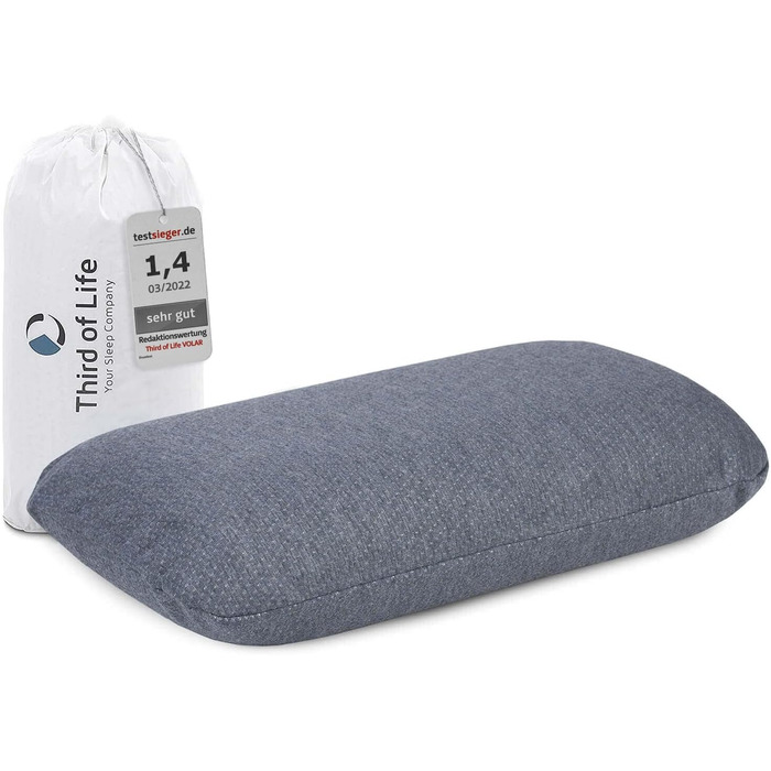 VOLAR Quickdry Travel Pillow, Memory Foam Neck Pillow, Orthopedic Cervical Support Pillow for Airplane, Car Travel, Small Headrest with Quick-Drying Thermo Cover, Camping Pillow 40x25