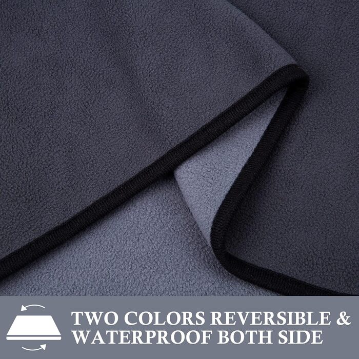 Водонепроникний коврик для собак PETTOM 152x127 см, м'який коврик для великих та маленьких собак, захисний коврик для дивана, ліжка, автокрісла, меблів - прання до 30°C (L, Сірий)