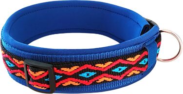 Нашийник для собак Extra-Wide & Soft з неопреновим наповнювачем, кольоровий на синьому, розмір XS (32-37 см)