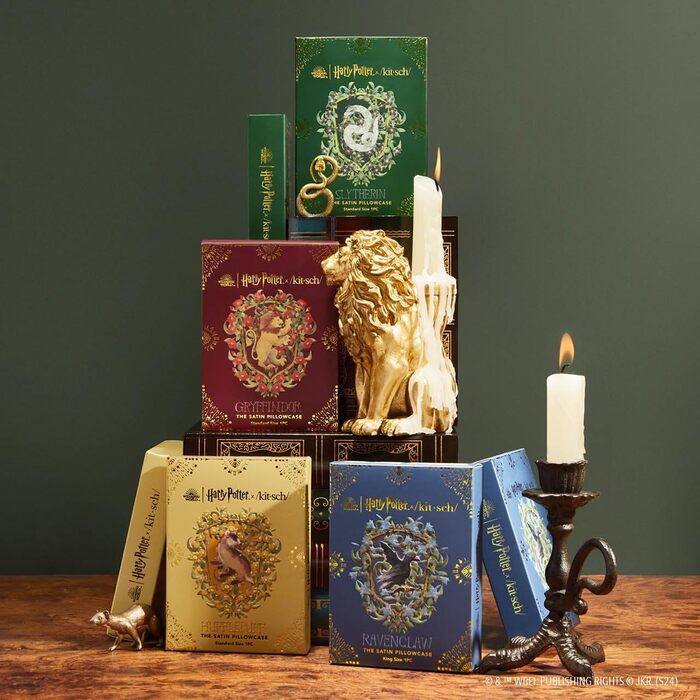 Kitsch Harry Potter satin pillowcase with zipper for hair and skin, softer than silk pillowcases, machine washable, wrinkle-free, standard size pillowcases