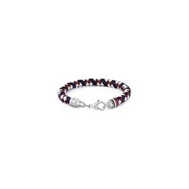 Браслет шкіряний чоловічий Tommy Hilfiger з нержавіючою сталлю (синій, червоний, білий)