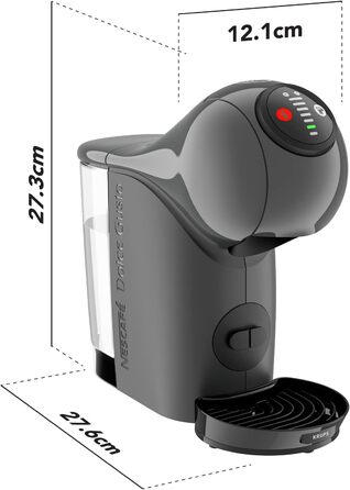 Кавомашина NESCAFÉ Dolce Gusto Genio S від KRUPS, 15 Bar, компактна, з автовимкненням, антрацит, KP243B