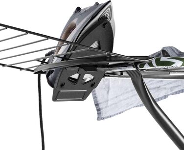 Прасувальна дошка KADAX з висувною полицею, 120x42 см, регульована висота, антиковзні ніжки (Зелена)