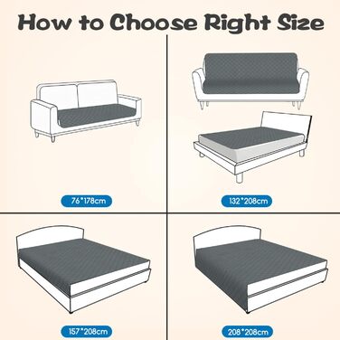 Водонепроникний килимок для собак Nobleza: захист диванів та ліжок, 178x76 см, сірий