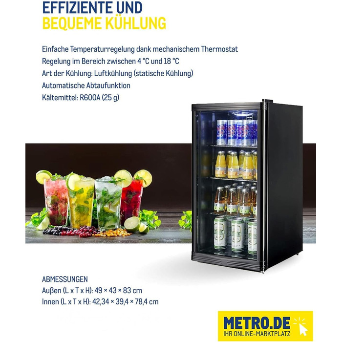 Холодильник для напоїв METRO Professional GSC2125B, 88 л, чорний