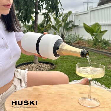 Huski Wine Cooler | Award-Winning Design Without Ice | Keeps Wine Cold Up to 6 Hours | Wine Accessory | Next-Generation Ice Bucket | Fits Some Champagne Bottles (Stainless Steel)