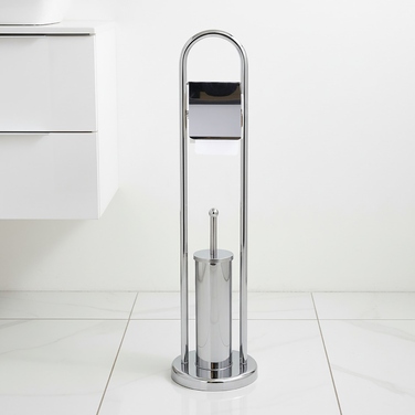 Підставка для йоржика та паперу 2в1, набір для туалету, сріблястий