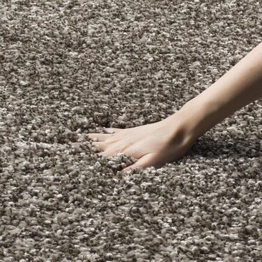 Килим SAFAVIEH Zottelig Milan Shag Collection, сірий, 91 x 152 см, високий ворс, для вітальні, їдальні, спальні