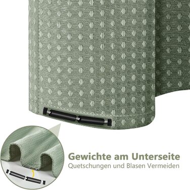 Шторка для душу Waffel з магнітною фіксацією, текстиль, поліестер, 183x183 см (зелена)