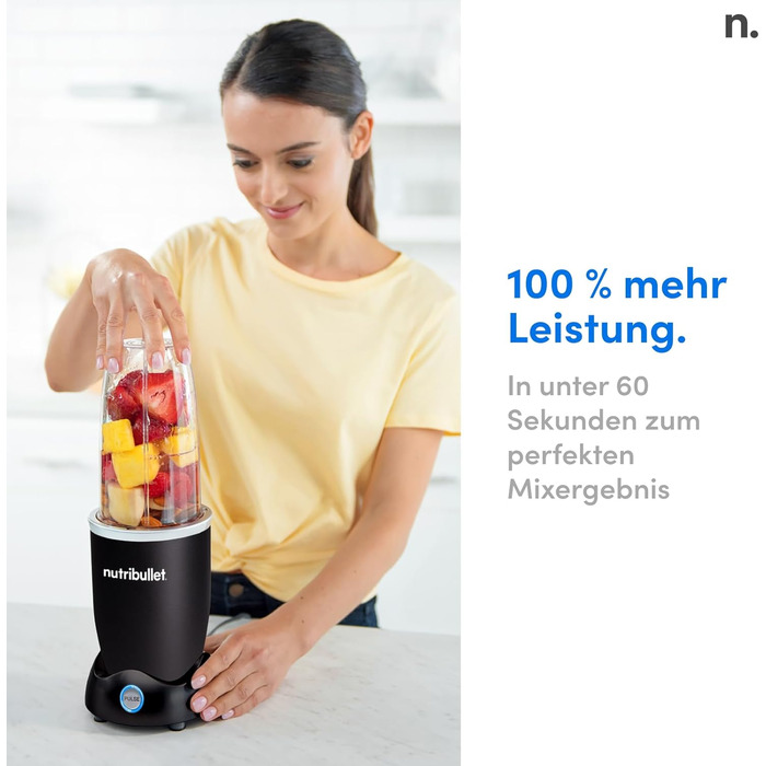 Nutribullet Pro 1200, Electric Blender, Food Processor, Smoothie Blender, Multi-Function Blender, 1200W Power, 700ml and 900ml Cups, Black, NB120MB 1200W Black