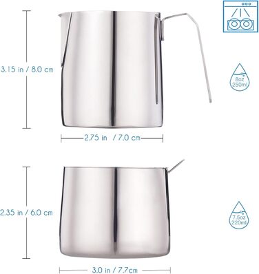 Stainless Steel 304 Creamer and Sugar Bowl Set with Spoon for Coffee - Mirror Finish