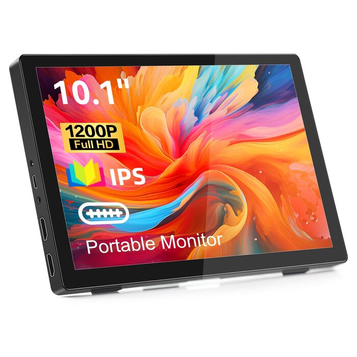 Портативний монітор 10.1 дюйма Full HD IPS LCD екран з HDMI та USB Type C для ноутбука, ПК, PS4/5, Xbox, Rasp Pi (без тачскріну)