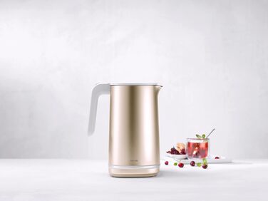 ZWILLING Enfinigy Water Kettle Pro with Temperature Setting, Stainless Steel Scale Filter & Keep-Warm Function, 1850 Watts, 1.5 Liters, Gold, Golden