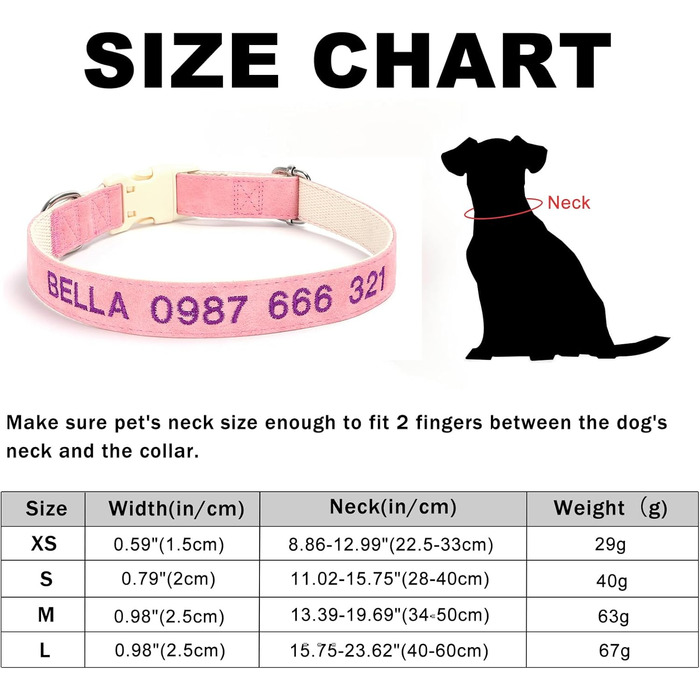 Лідяний нашийник для собак з металевою застібкою, двосторонній, з ім'ям та номером телефону, регульований розмір, M та L (для маленьких собак)