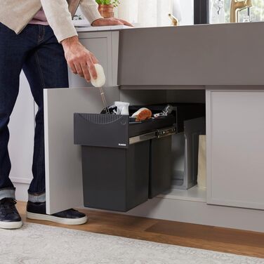 Система для збору відходів BLANCO Botton Pro 45/2, ручний висувний механізм, 2 відра по 13 л, для кухонних шаф шириною 45 см