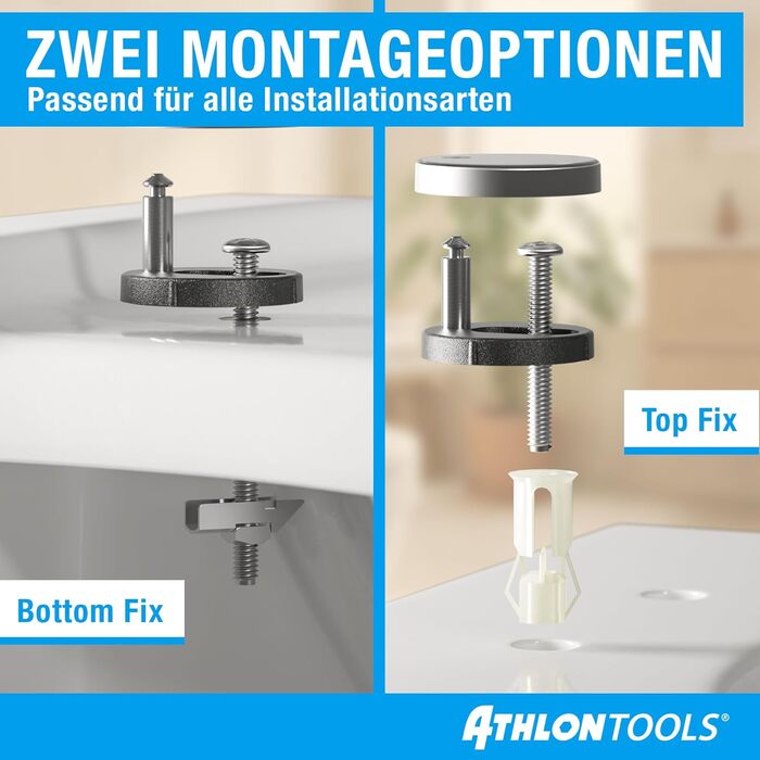 Сидіння для унітаза ATHLON TOOLS овальної форми (O-form) з мікроліфтом Soft-Close, Duroplast, антибактеріальне та стійке до подряпин, біле