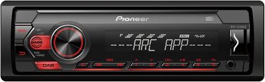 Автомагнітола Pioneer MVH-S220DAB 1-DIN з RDS, DAB+, USB, підтримкою Android та iPhone, червона