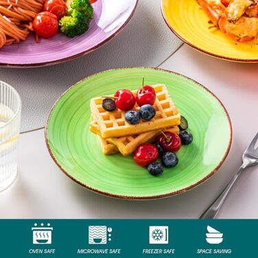 Набір посуду Vancasso Bonita 24 елементи, блакитний, кераміка, сервіз на 6 осіб, ручне розпису, спиральні візерунки