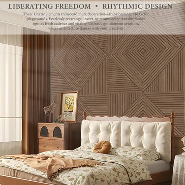 Акустичні панелі JBER (6 шт), самоклеючі звукопоглинаючі стінові панелі для офісу, студії та дому, 180 x 120 см, колір тик