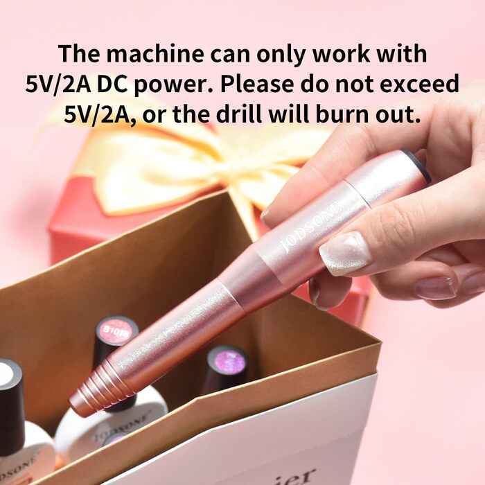 Електрична фрезер для нігтів JODSONE 6 в 1 – бездротова, 20000 об/хв, USB-зарядка, для гель-лаку, манікюрний набір з регулюванням швидкості