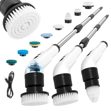 Електрична щітка для прибирання 9-в-1 з 8 насадками. Багатофункціональний інструмент для дому, кухні, ванної кімнати та авто.