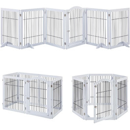 Захисне металеве ґратка для камінів Unipaws, огорожа для собак, 6 панелей, без свердління, для цуценят, 4 ніжки, білий колір