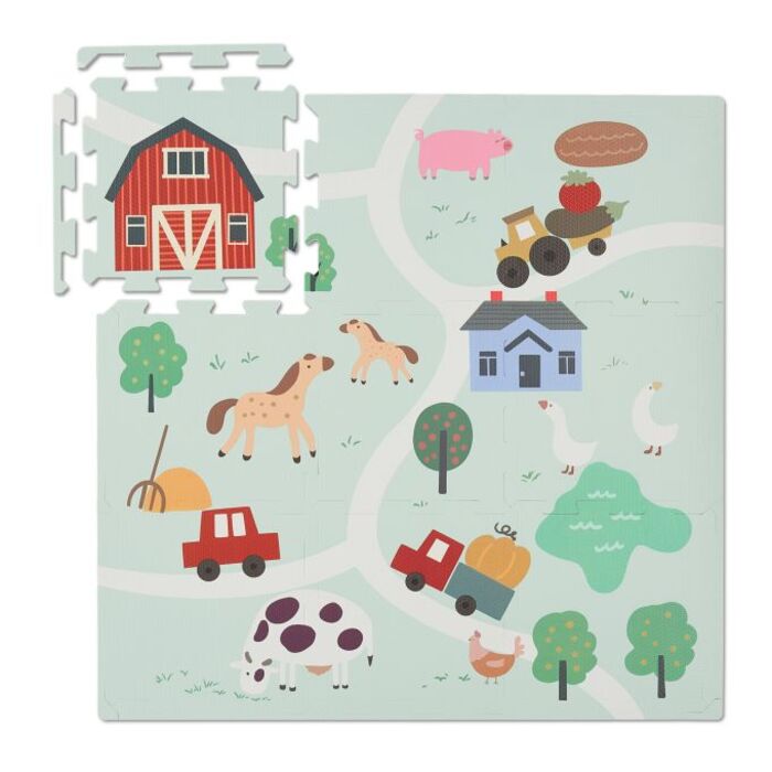 Relaxdays Puzzle Mat Farm