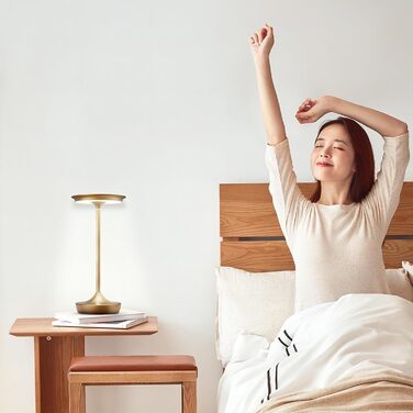 LED настільна лампа бездротова IP54 для вулиці та дому: перезарядна, сенсорна, 3 кольори, 6000mAh, 2 шт.