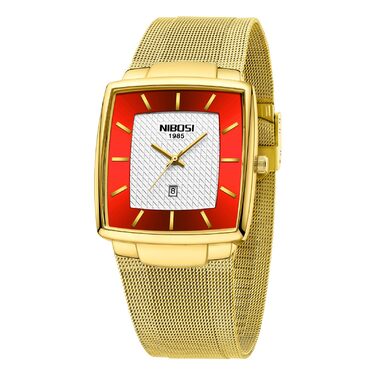 Чоловічий годинник NIBOSI 2613-gold Rot: стильні кварцові годинники з датою, водонепроникні, з міцним металевим браслетом