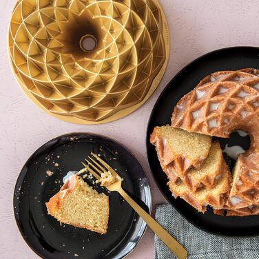 Форма для кексів Гугельхуп Nordic Ware Jubilee, золото, філігранний дизайн, алюміній з антипригарним покриттям, NW 88377