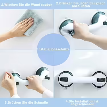 AUFUN Shower Stool, Adjustable Shower Seat 36-51cm Height, 360° Swivel, Bath Seat, Shower Aid, Non-Slip Bath Seat Made of Aluminum and Plastic for Elderly, Pregnant Women (Grab Bars)