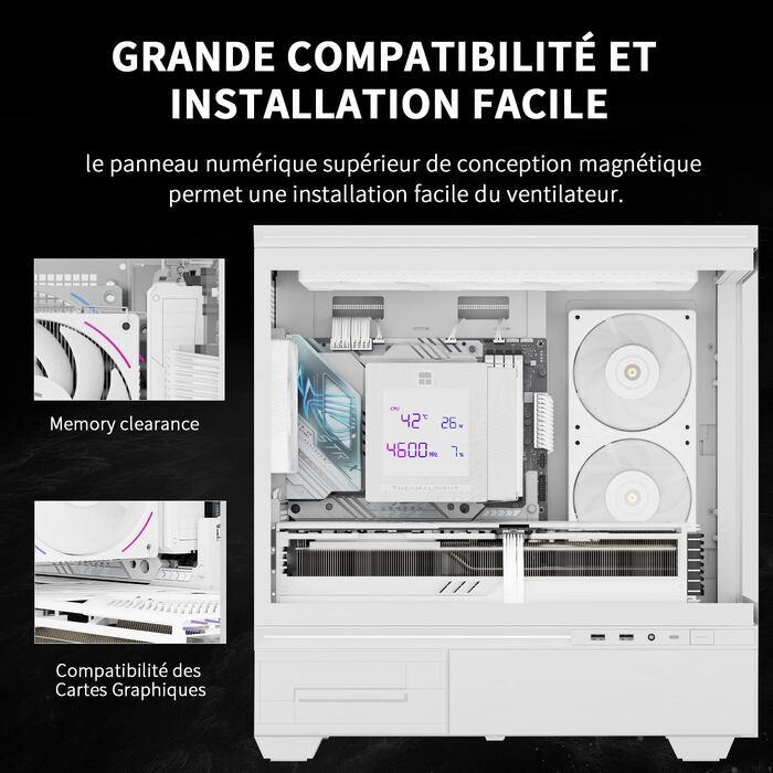 TR Phantom Spirit 120 Digital - Кулер для CPU з цифровим дисплеєм, 7 теплових трубок, сумісний з AM4/AM5/Intel lga1851/1700/1150/1151/1200/2011