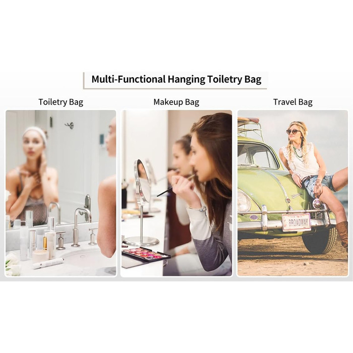 Культурний мішечок для жінок та чоловіків, сумка для туалетних аксесуарів для подорожей, органайзер для косметики та туалетних речей (ромб, чорний)