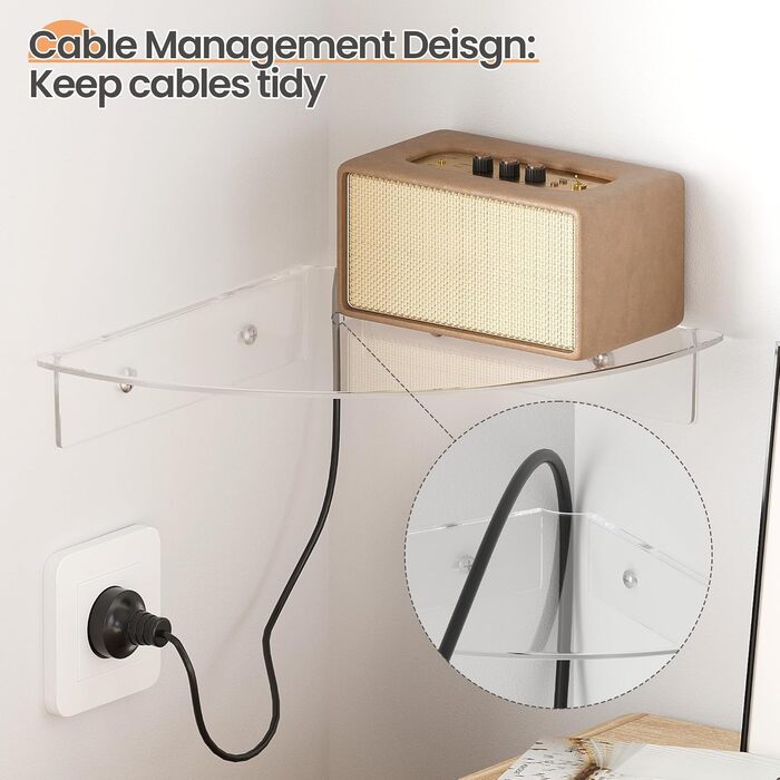 Настінні полиці Upsimples, 4 шт., білі, без свердління, 38x10 см, для ванної, спальні та кухні