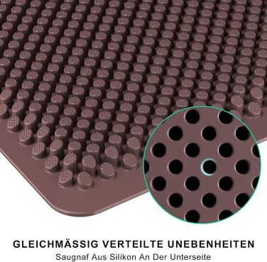 Килимок для підлоги Fowooyeen з силікону, 43 x 76 см, коричневий, для дому та вулиці, миючий, не слизький