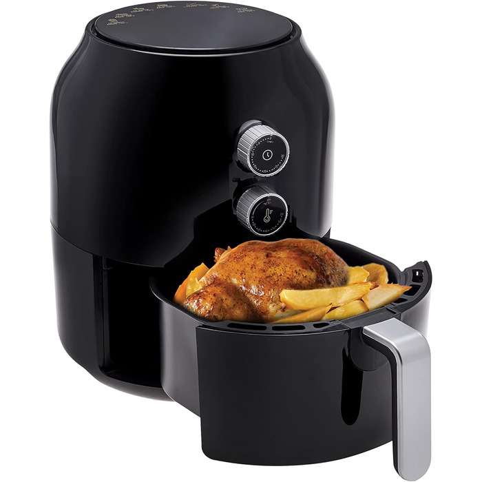 Karaca Multifry - Аерофритюрниця 3.5л, 1300 Вт, чорна - Здорова смаження, енергоекономія, легке очищення