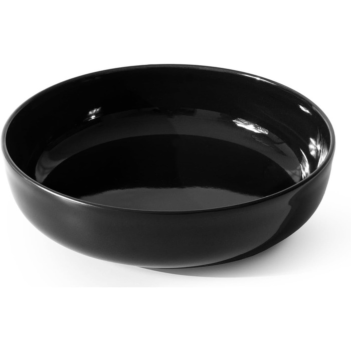 Набір посуду Konsimo VICTO на 6 осіб: 24-piece чорний глянцевий сервіз з 18 предметів з кераміки для сім'ї