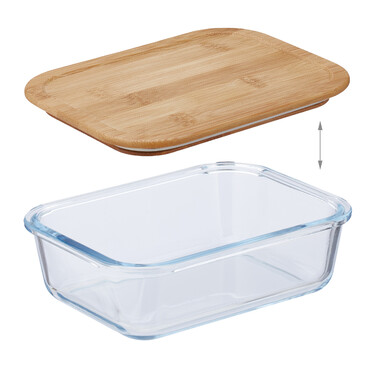 Relaxdays Glass Containers with Lids, 2-Piece Set