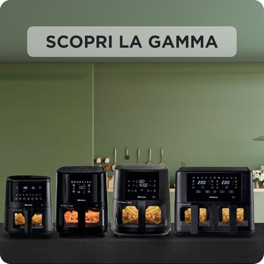 Фритюрниця аероном 4L Ariete 4633, 1400 Вт, 9 програм, Shake & Grill, до 200°C, чорний