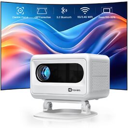 Портативний проєктор Mini Beamer 4K з корекцією трапеції, WiFi6, Bluetooth 5.2, Full HD 1080P, для підключення до телефону/ТБ-приставки/ноутбука/HDMI, A-23000L