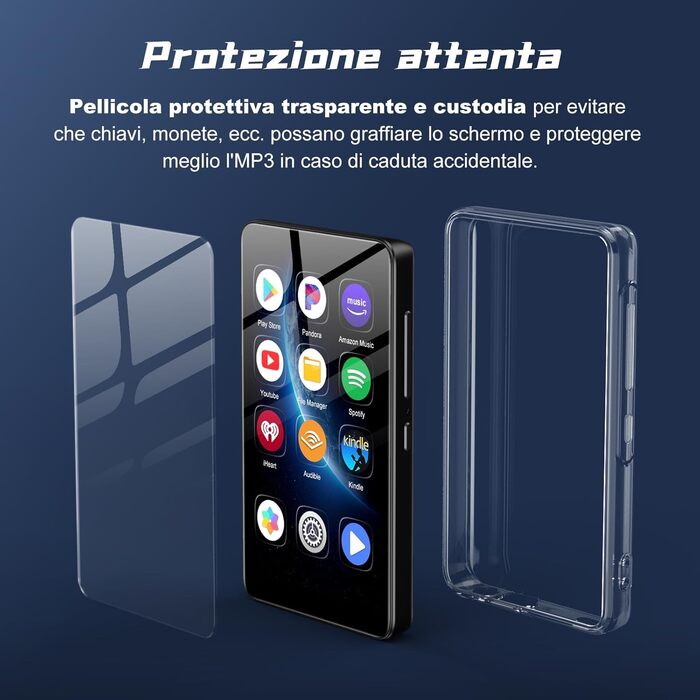 MP3 плеєр 32GB з Bluetooth 5.3, HiFi звук, для дітей, чорний (M9) - портативний музичний плеєр з еквалайзером, FM-радіо, підтримкою TF-карти до 128GB та навушниками