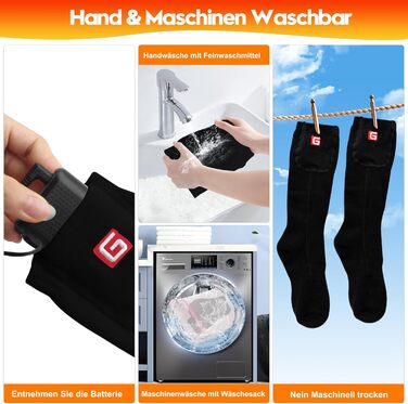 Гріючі шкарпетки Svpro для чоловіків та жінок, акумуляторні, з підігрівом, теплі, для зими, для кемпінгу та полювання (M, чорний)