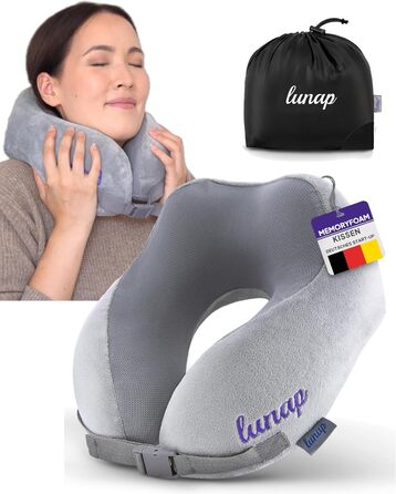 Подушка для шиї у літак та автомобіль Trusty U | Memory Foam, дихаюча тканина, зручна для подорожей