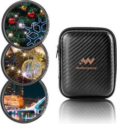 Набір зіркових фільтрів Walking Way 67mm (3 шт.) для камери: 4, 6, 8 променів + чохол