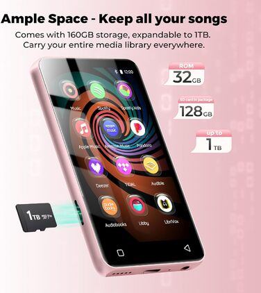 MP3 плеєр з Bluetooth та WiFi Inioasis для дітей: Android, Spotify, Amazon Music, 4