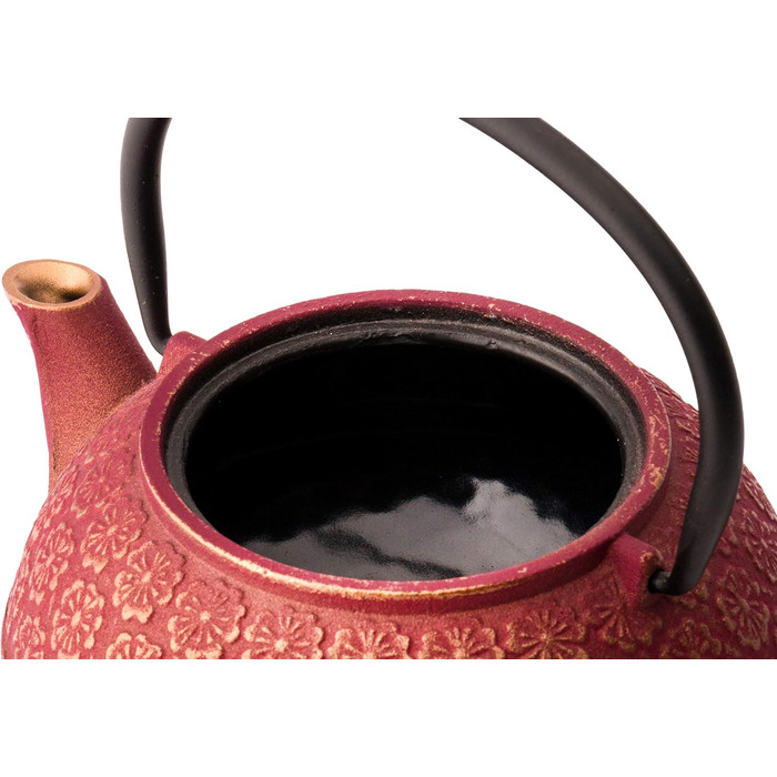 Bredemeijer Red Asian Cast Iron Teapot Set 0.6 Liter with 2 Cups