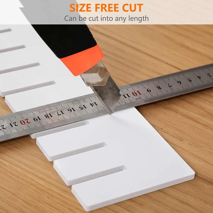 KnnRiim 12-Piece Drawer Dividers, 47x11 cm, Thick, DIY Partition Walls for Drawers, Large Flexible Organizer for Clothes, Bedroom, Bathroom, Kitchen Appliances, Desk, Office Storage