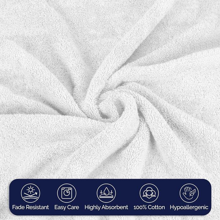 Набір рушників Elegant Comfort Premium з турецької бавовни, 6 предметів (2 рушники для обличчя, 2 для рук, 2 банні), гігроскопічні та м'які, білий/сірий